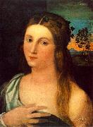 Palma Vecchio Portrait of a Young Woman ag Spain oil painting reproduction